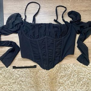 Brand new White Fox Botique More Than Basic Long Sleeve Bustier in Black